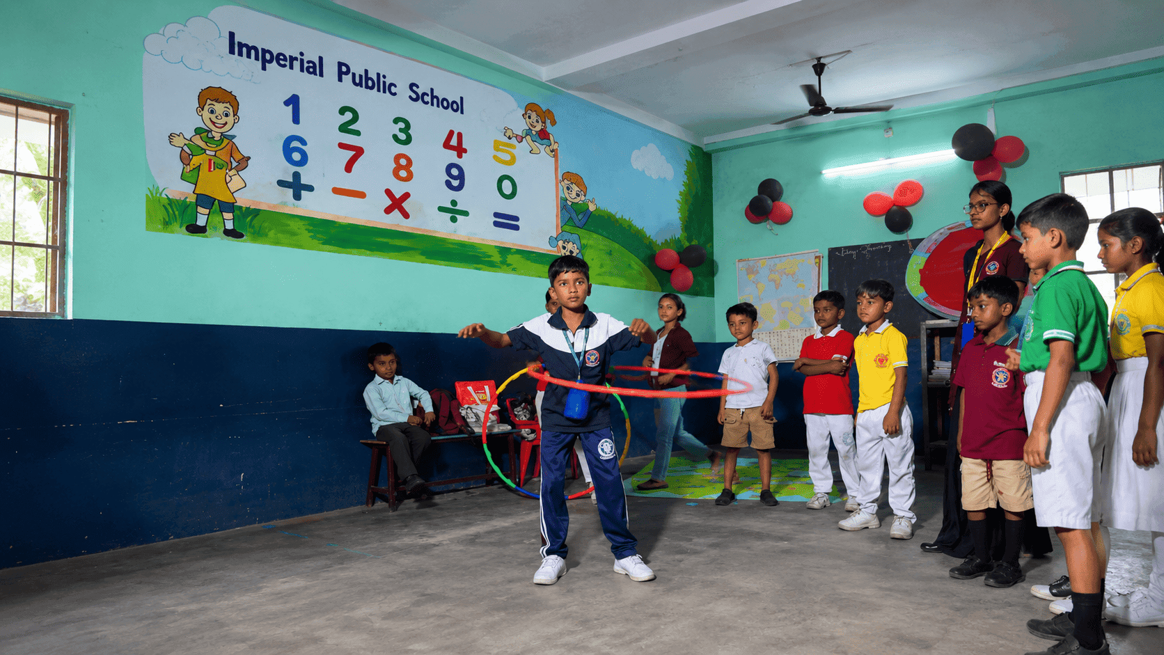Students participating in a cultural activity